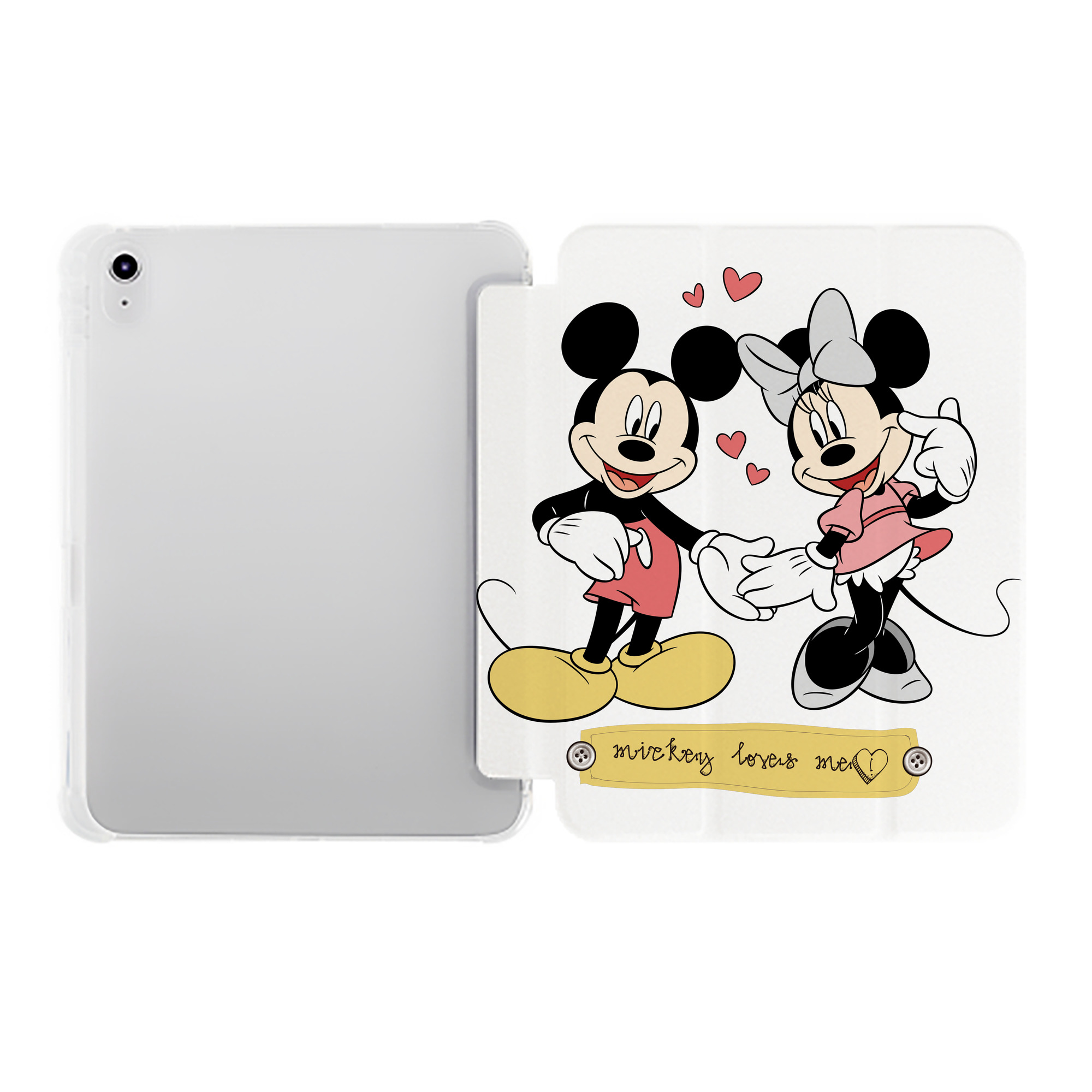 （画像用） ミッキーマウス Mickey Mouse IPad ケース ペン収納付き 三つ折りスタンド PUレザー×シリコン 対応機種9.5/10.5/10.9インチ